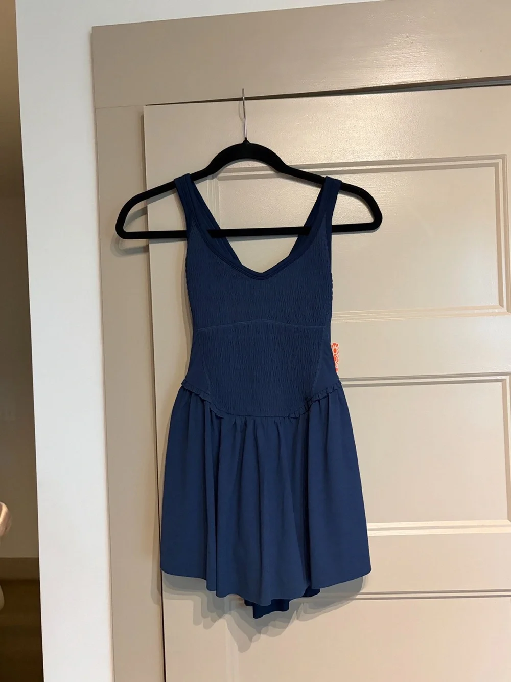 Free People Smockin Hot Dress Mini Workout Exercise Midnight Navy XS NEW NWT